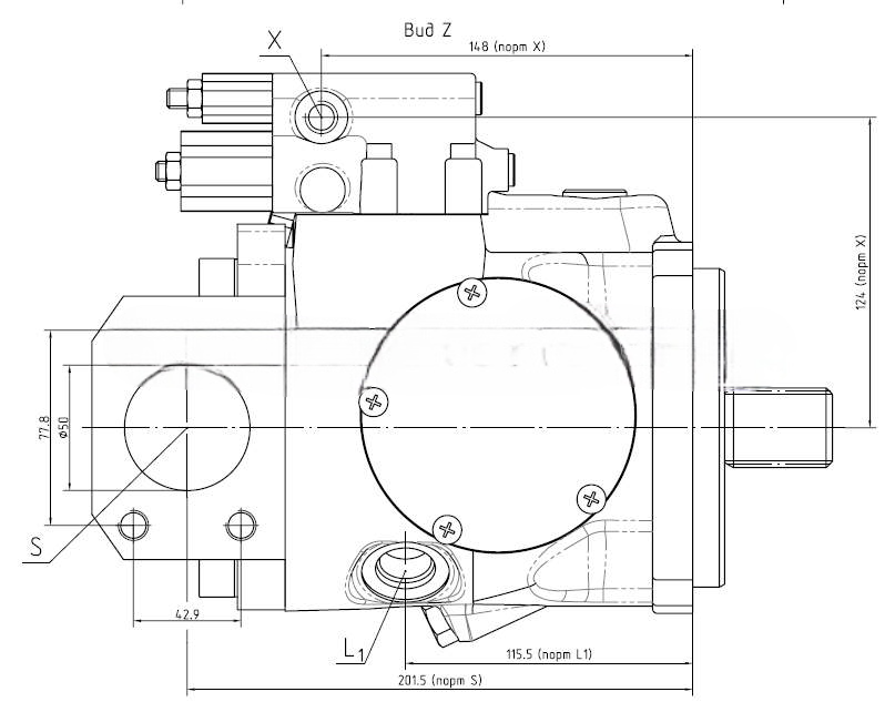 Гидронасос аксиально-поршневой регулируемый 415.0.85DRF/53L-VSD62N00